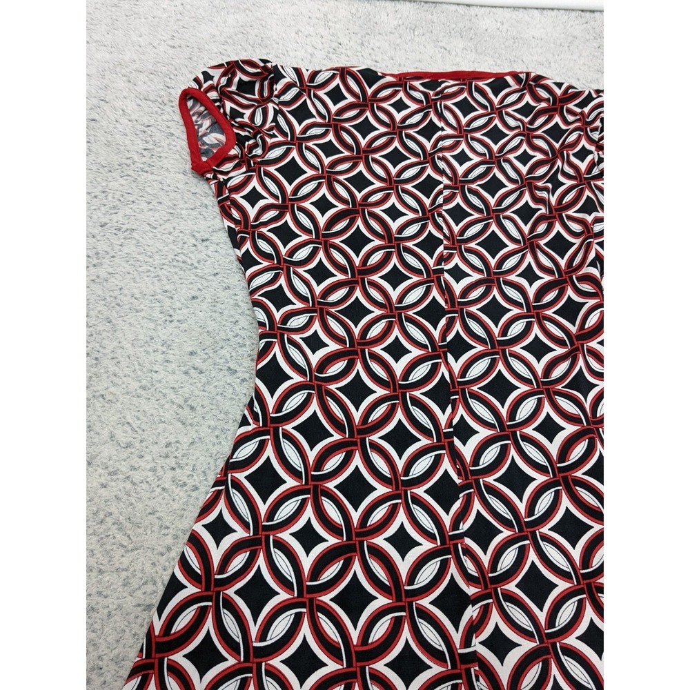 Taboo Vintage Mini Dress Made in USA Small Red Black Geometric‎ Gothic Emo Y2K - Picture 16 of 16